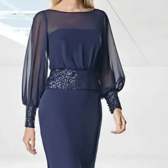 Light In The Box | Dresses | Navy Chiffon Sequined Waist And Cuffs Light In The Box | Poshmark Light In The Box | Dresses | Navy Chiffon Sequined Waist And Cuffs Light In The Box | Poshmark